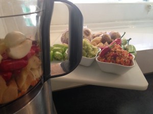 Fresh masala in blender