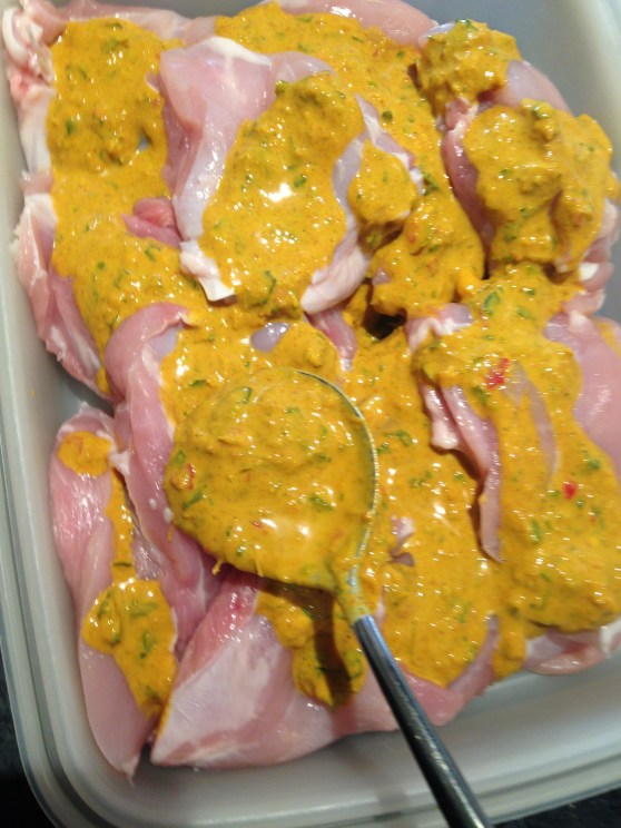 Tandoori chicken marinated