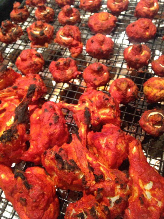Tandoori Mushrooms and Cauliflower cooked