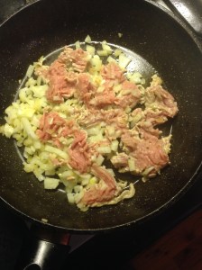 smitsfoodblog - Spicy Beans - Onion and Pork Preparation