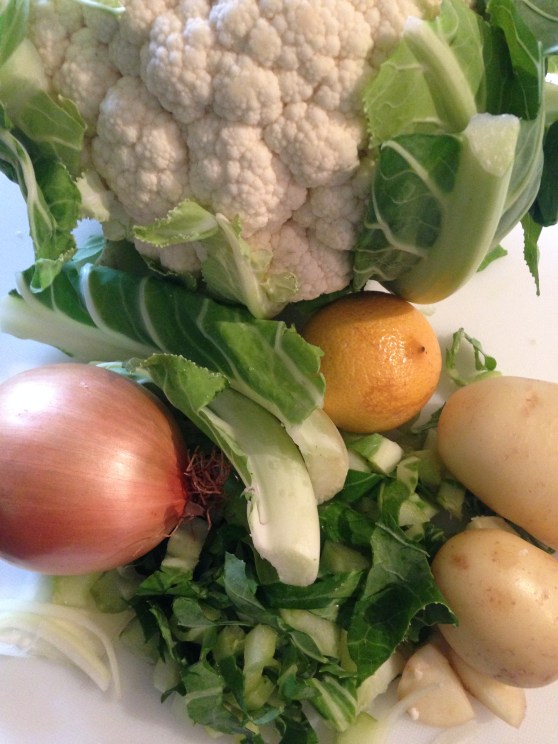 smitsfoodblog - cauliflower leaves and potato curry