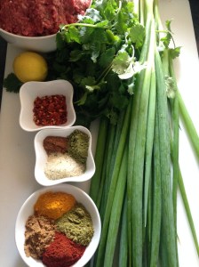 smitsfoodblog- spicy BBQ lamb mince ingredients
