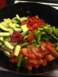 smitsfoodblog - spicy lamb mince and vegetables - add veg
