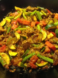 smitsfoodblog - spicy lamb mince and vegetables cooked