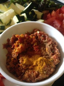 smitsfoodblog - spicy lamb mince and vegetables - marinade